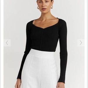 Black DISSH Sweetheart Knit Top